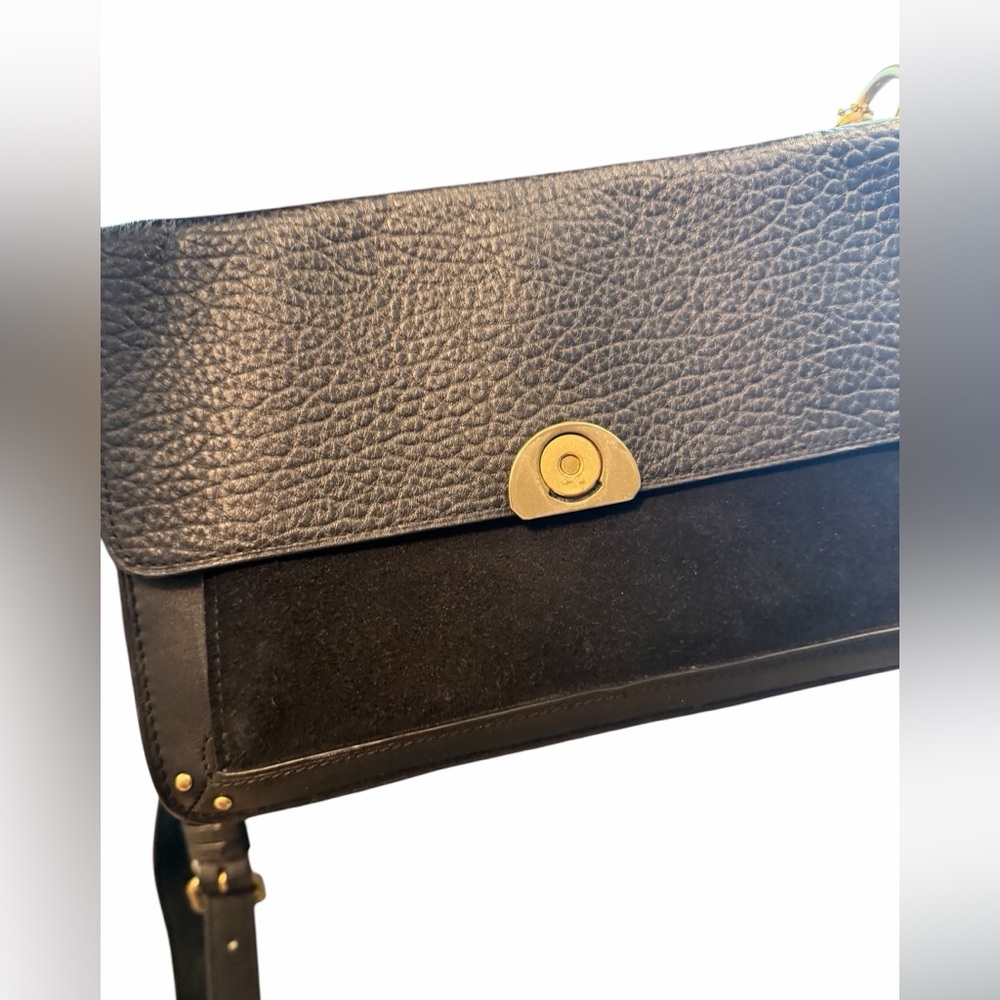 Coach Dreamer Shoulder Bag Black Leather Crossbody with Gold Accent - Picture 8 of 14